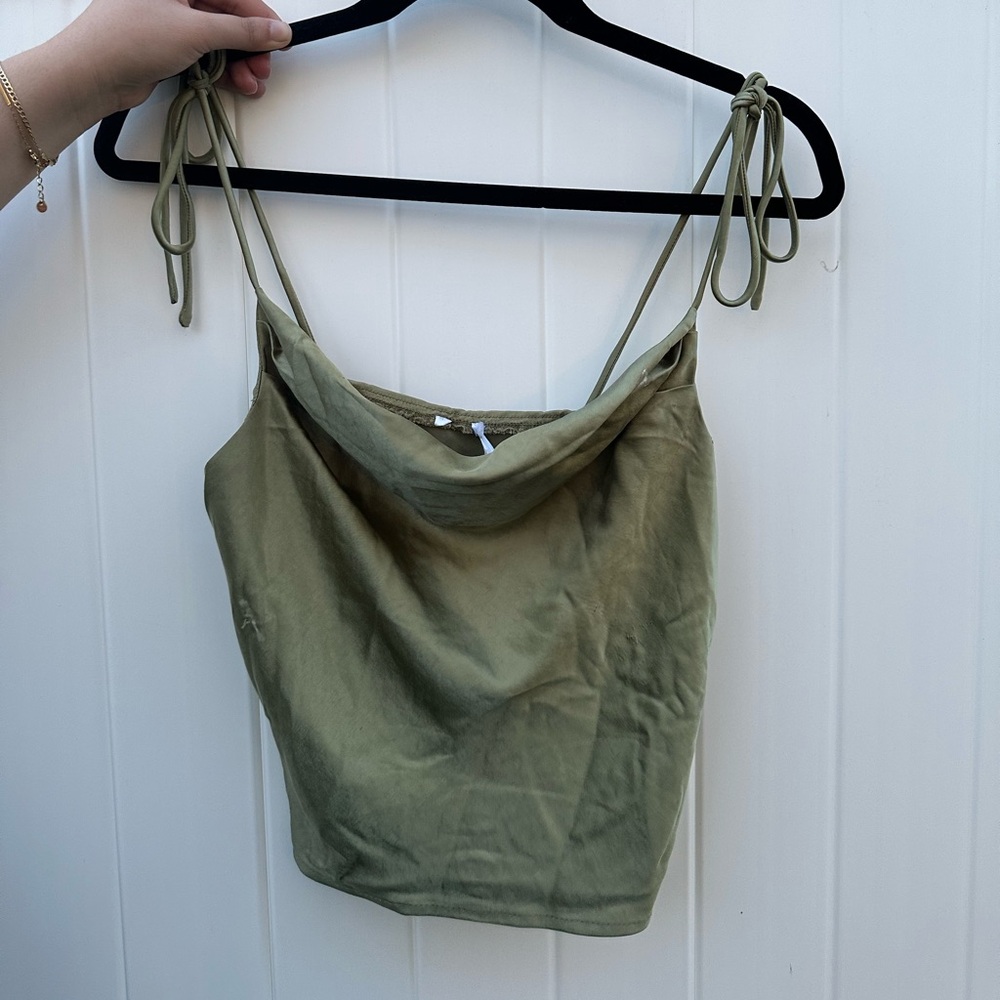 Olive Green Tie-Strap Camisole Top